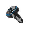 Bluetooth FM transmitter, 2xUSB, 1xType-C, LED kijelző, fekete, XO-BCC08