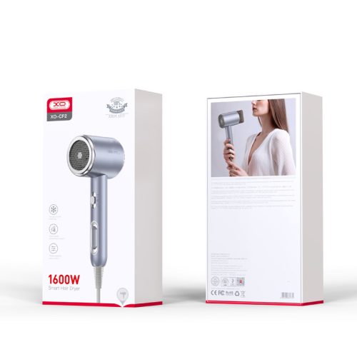 Hajszárító 3 fokozatú kapcsolóval, ionizációs funkció, 1600W, kék, XO CF2