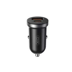   Szivartöltő fej, 1xType-C / 1xUSB, PD 35W / QC 30W, 3A, fekete, XO-CC56