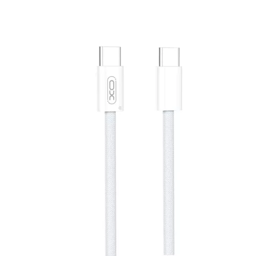 Type-C - Type-C adatkábel, fehér, nylon fonott, 1M, 60W, XO-NB-Q260A