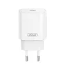 Hálózati töltőfej Type-C + Type-C - Type-C adatkábel, 3A / 25W, fehér, XO-CE25