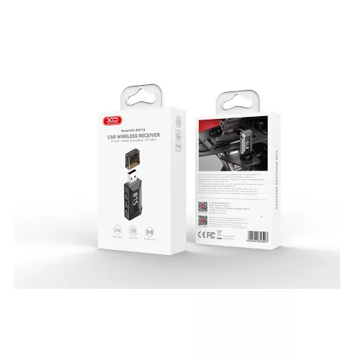 Bluetooth FM transmitter USB-A csatlakozóval, BT5.3, fekete, XO-BCC16