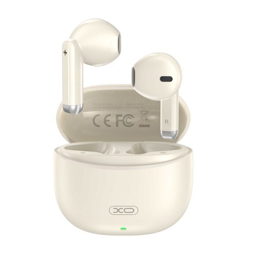 Stereo bluetooth headset vezeték nélküli töltőtokkal, TWS, bézs, XO X33