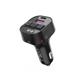   Bluetooth FM transmitter, 1xUSB / 1xType-C, PD, 3A / 30W, BT5.3, fekete, XO-BCC17