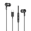 Stereo headset Type-C csatlakozóval, hangerőszabályzós / mikrofonnal, fekete, XO EP81