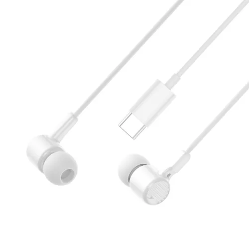 Stereo headset Type-C csatlakozóval, hangerőszabályzós / mikrofonnal, fehér, XO EP81