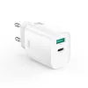 Hálózati gyors töltőfej, 1xType-C / 1xUSB, 30W, fehér, XO-CE30