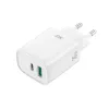 Hálózati gyors töltőfej, 1xType-C / 1xUSB, 30W, fehér, XO-CE30