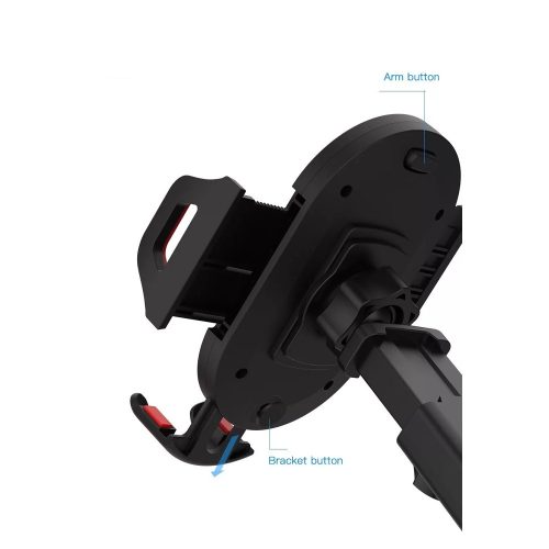 Szélvédőre / műszerfalra helyezhető autós tartó, 360° fordítható, kihúzható karral, 4-6", fekete, XO-C39