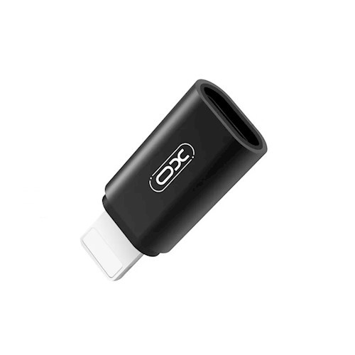 XO NB130 micro usb - iPhone 8pin adapter fekete