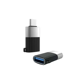 USB-A - Type-C OTG adapter, fekete, 2.4A, XO NB149F