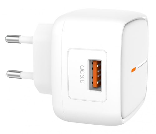 XO L59 hálózati gyors töltőfej, 1x USB-A, QC 3.0, fehér, 18W