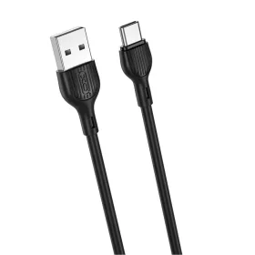 Type-C gyorstöltő adatkábel, 2.1A, 1M, fekete, XO-NB200