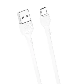 Type-C gyorstöltő adatkábel, 2.1A, 1M, fehér, XO-NB200