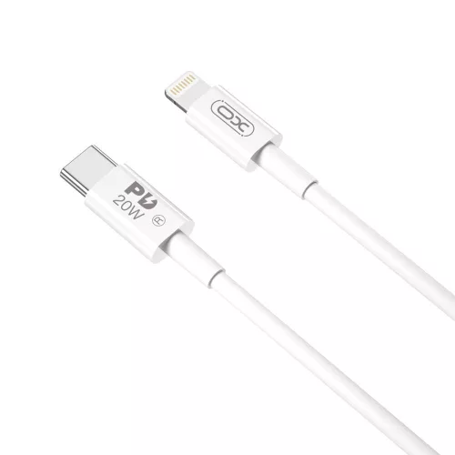 Type-C - iPhone 8pin gyorstöltő adatkábel, fehér, 1M, 20W, XO-NB-Q189A