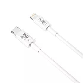   Type-C - iPhone 8pin gyorstöltő adatkábel, 20W, 2M, fehér, XO NB-Q189B