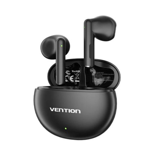 Stereo bluetooth headset vezeték nélküli töltőtokkal, TWS, fekete, Vention ELF E06 (NBKSO)