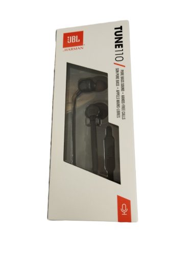 JBL Tune 110 vezetékes stereo headset, 3.5mm jack csatlakozó, mikrofonnal, fekete