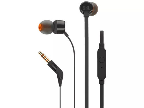 JBL Tune 110 vezetékes stereo headset, 3.5mm jack csatlakozó, mikrofonnal, fekete