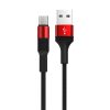 Borofone X21 micro USB piros adatkábel 1m 2,4A