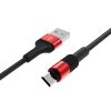 Borofone X21 micro USB piros adatkábel 1m 2,4A