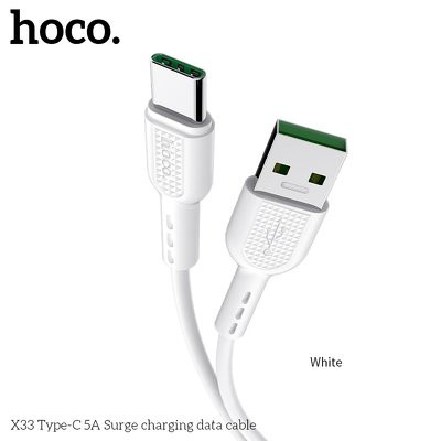 Hoco X33 Type-C fehér super charge adatkábel 1M 5A