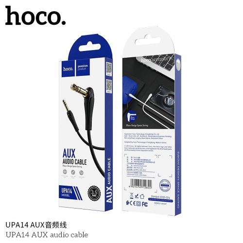 Hoco UPA14 jack-jack audio kábel fekete 3,5mm-3,5mm 1m