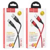 Type-C adatkábel, LED-es, fekete, 1.2m, 3A, Hoco U93