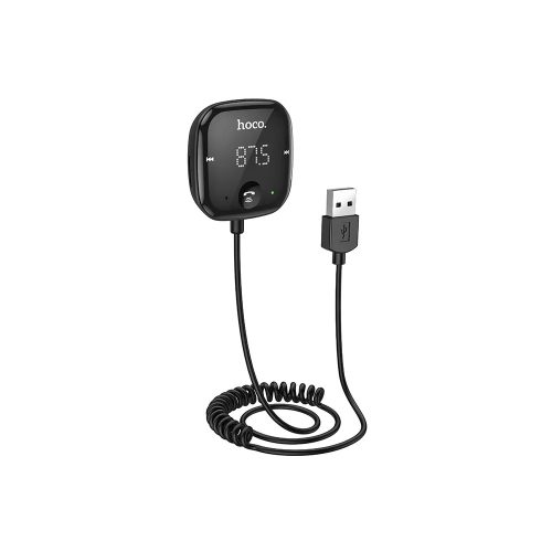 Wireless FM Transmitter, USB / MP3 / AUX / kártyaolvasó, fekete, Hoco E65