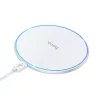 Vezeték nélküli töltőpad Type-C kábellel, 15W, LED fény, fehér, Hoco CW6 Pro