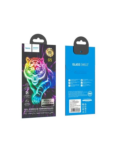 iPhone 13 Pro Max / 14 Plus (6,7") üvegfólia fekete kerettel, HD, 0.33mm, Hoco G5