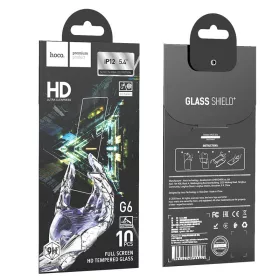   iPhone 13 / 13 Pro / 14 / 16e / SE4 (2025) (6.1") előlapi üvegfólia, edzett, 9H, 0.33mm, Full Glue, Hoco G6