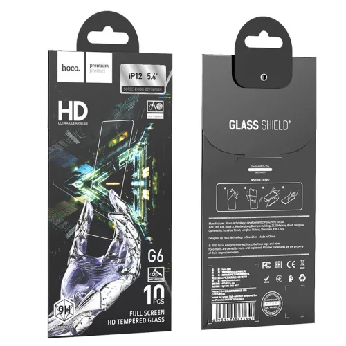 iPhone 13 / 13 Pro / 14 / 16e / SE4 (2025) (6.1") előlapi üvegfólia, edzett, 9H, 0.33mm, Full Glue, Hoco G6