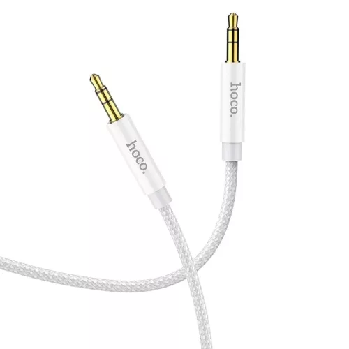 Jack - Jack 3,5mm audio kábel, nylon fonott, ezüst, Hoco UPA19