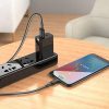 Micro USB gyors töltő adatkábel, fast charging, 2.4A, 1M, szövettel bevont, fekete, Hoco X69