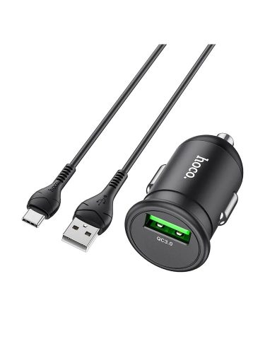 Hoco Z43 fekete USB szivartöltő fej + micro USB adatkábel 18W