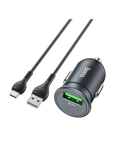 Hoco Z43 szürke USB szivartöltő fej + micro USB adatkábel 18W