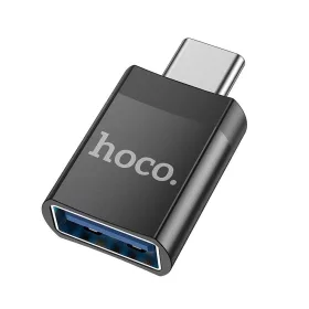 USB-A - Type-C OTG adapter, fekete, 2.4A, Hoco UA17
