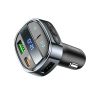 Bluetooth FM transmitter, 2xUSB / 1xType-C, QC3.0 / PD 5A 30W, BT5.0, fekete, Hoco E70