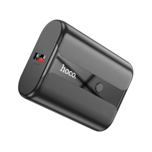 Power Bank, 1xUSB / 1xType-C / 1x micro USB, 10000 mAh / 22.5W / 5V 3A, LED kijelző, fekete, Hoco Q3 Pro