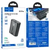 Power Bank, 1xUSB / 1xType-C / 1x micro USB, 10000 mAh / 22.5W / 5V 3A, LED kijelző, fekete, Hoco Q3 Pro