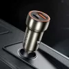 Szivartöltő fej, 1xType-C / 1xUSB, 38W / 3A, metal szürke, Hoco Z46A