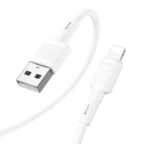 iPhone 8pin gyorstöltő adatkábel, fehér, 1M, 2.4A, Hoco X83