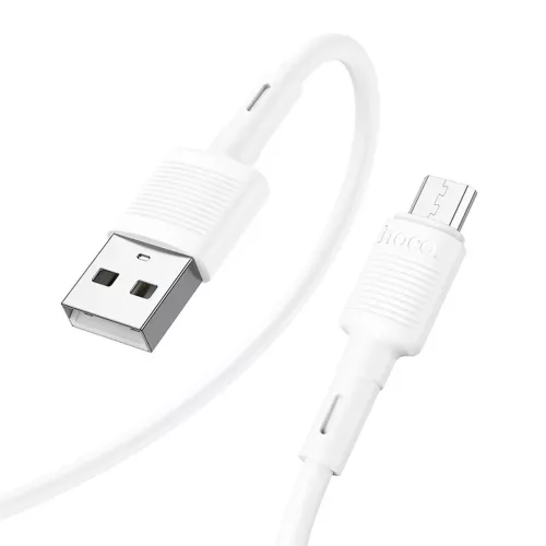Micro USB gyorstöltő adatkábel, fehér, 1M, 2.4A, Hoco X83