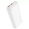 Power Bank 2xUSB / 1xType-C / 1x micro USB + Type-C kábel, 20000 mAh / 22.5W, fehér, HOCO J101A Astute