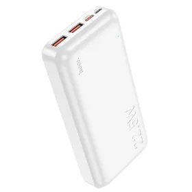   Power Bank 2xUSB / 1xType-C / 1x micro USB + Type-C kábel, 20000 mAh / 22.5W, fehér, HOCO J101A Astute