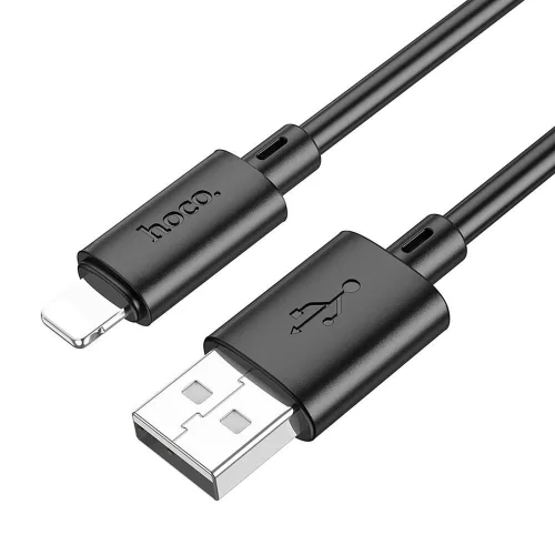 iPhone 8pin gyorstöltő adatkábel, fekete, 1M, 2.4A, Hoco X88
