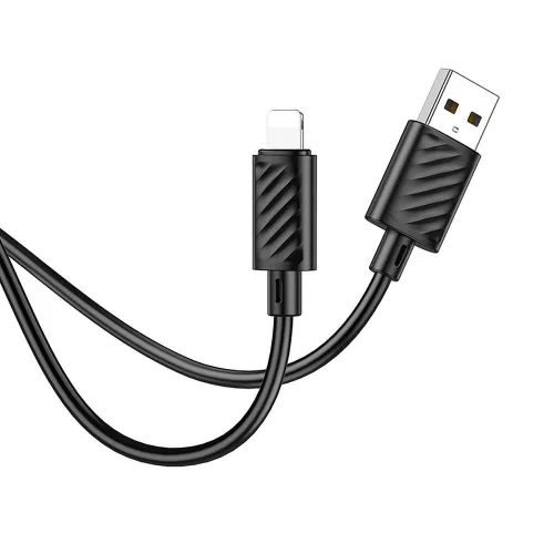 iPhone 8pin gyorstöltő adatkábel, fekete, 1M, 2.4A, Hoco X88