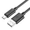 Micro USB adatkábel, 2.4A, 1M, fekete, Hoco X88