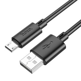 Micro USB adatkábel, 2.4A, 1M, fekete, Hoco X88
